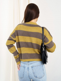 Свитер ISSA Plus модель WN20-325_greymustard Фото