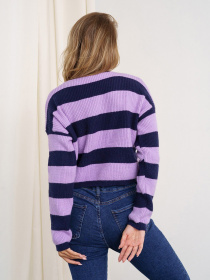 Светр ISSA Plus модель WN20-325_lilacdarkblue Светр ISSA Plus модель WN20-325_lilacdarkblue Фото