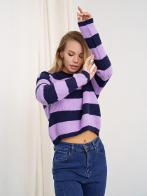 Светр ISSA Plus модель WN20-325_lilacdarkblue Светр ISSA Plus модель WN20-325_lilacdarkblue Фото