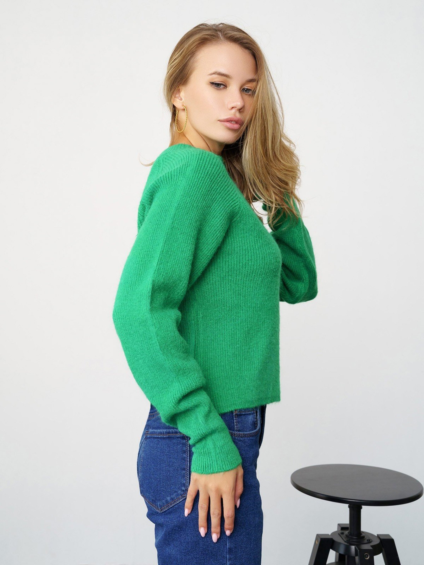 Свитер ISSA Plus модель WN20-326_green Фото