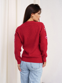 Свитер ISSA Plus модель WN20-327_burgundy Фото