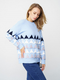 Джемпер ISSA Plus модель WN20-328_blue Фото