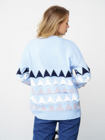 Джемпер ISSA Plus модель WN20-328_blue Фото