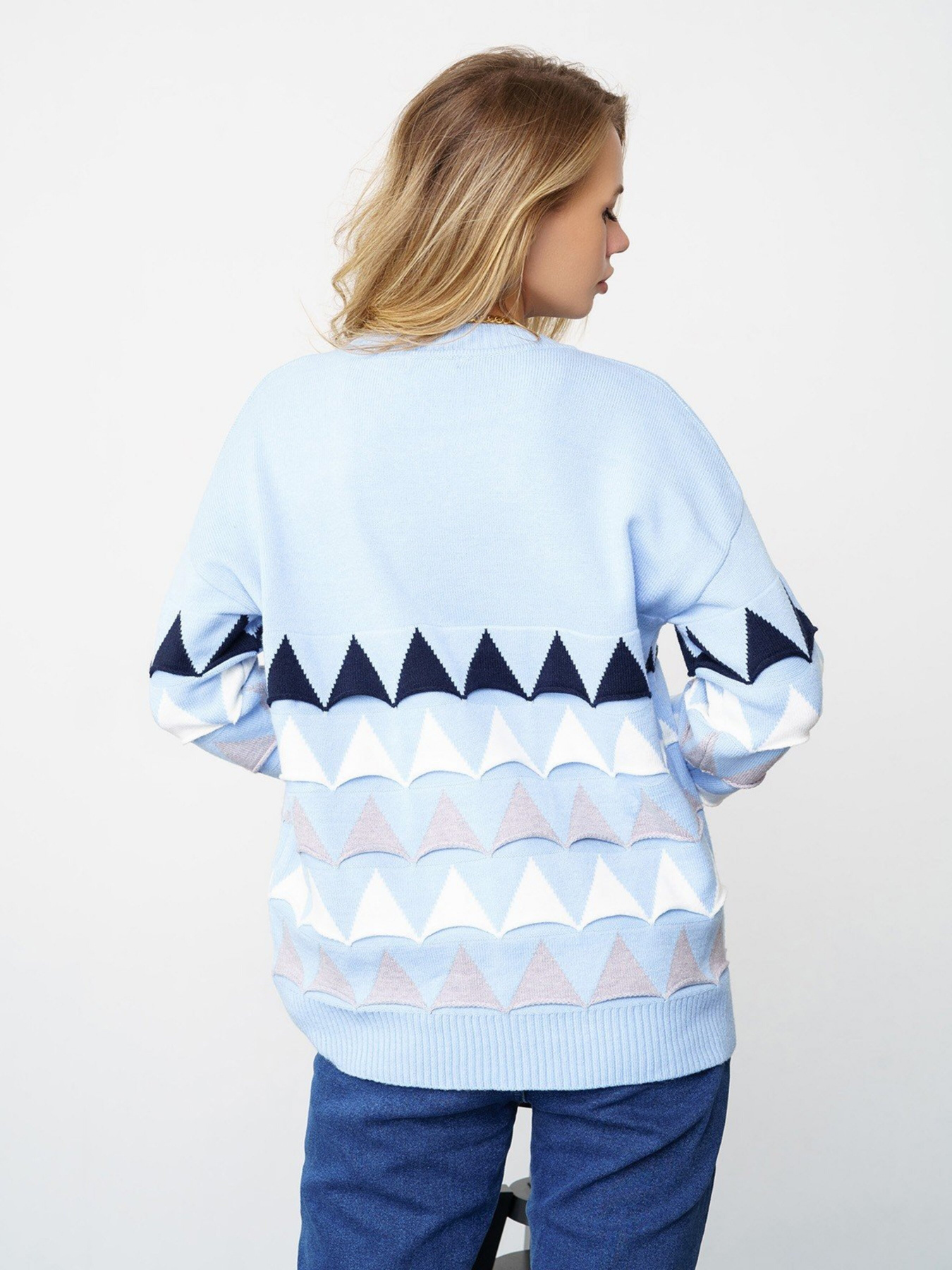 Джемпер ISSA Plus модель WN20-328_blue Фото