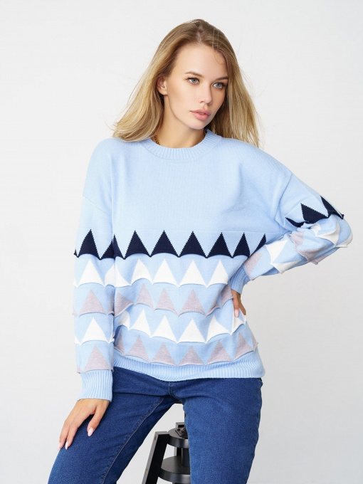 Джемпер ISSA Plus модель WN20-328_blue Фото