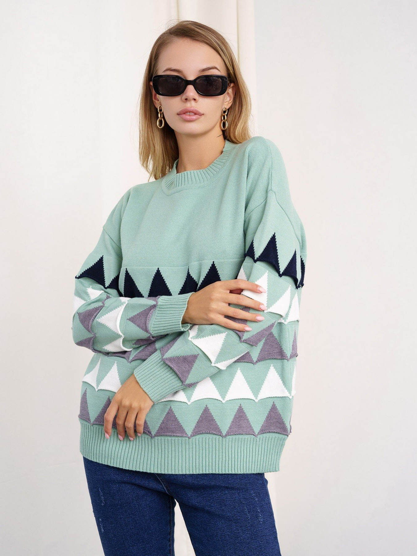 Джемпер ISSA Plus модель WN20-328_mint Джемпер ISSA Plus модель WN20-328_mint Фото