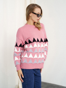 Джемпер ISSA Plus модель WN20-328_pink Фото