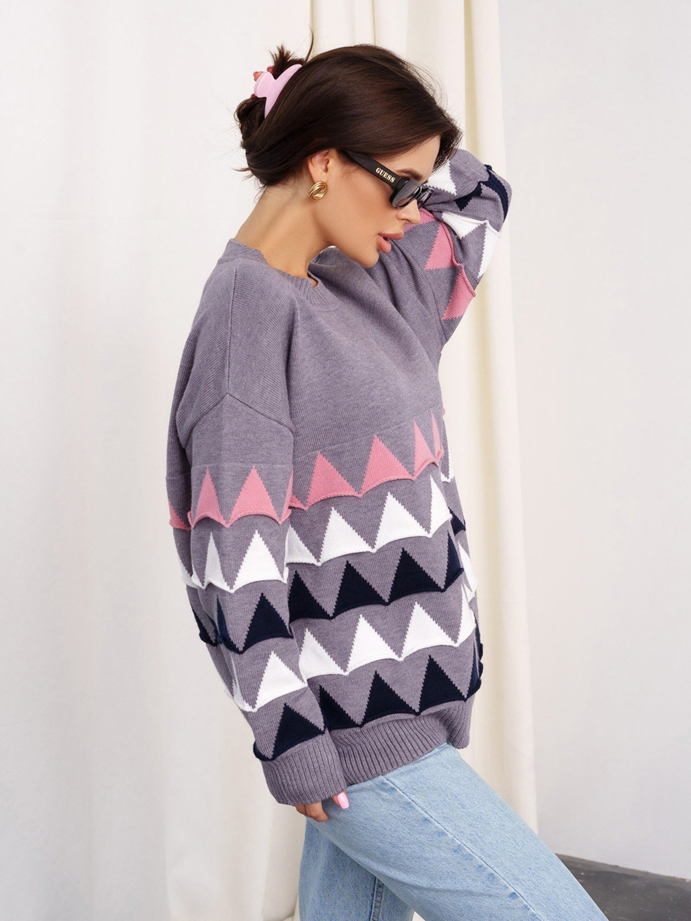 Джемпер ISSA Plus модель WN20-328_grey Фото