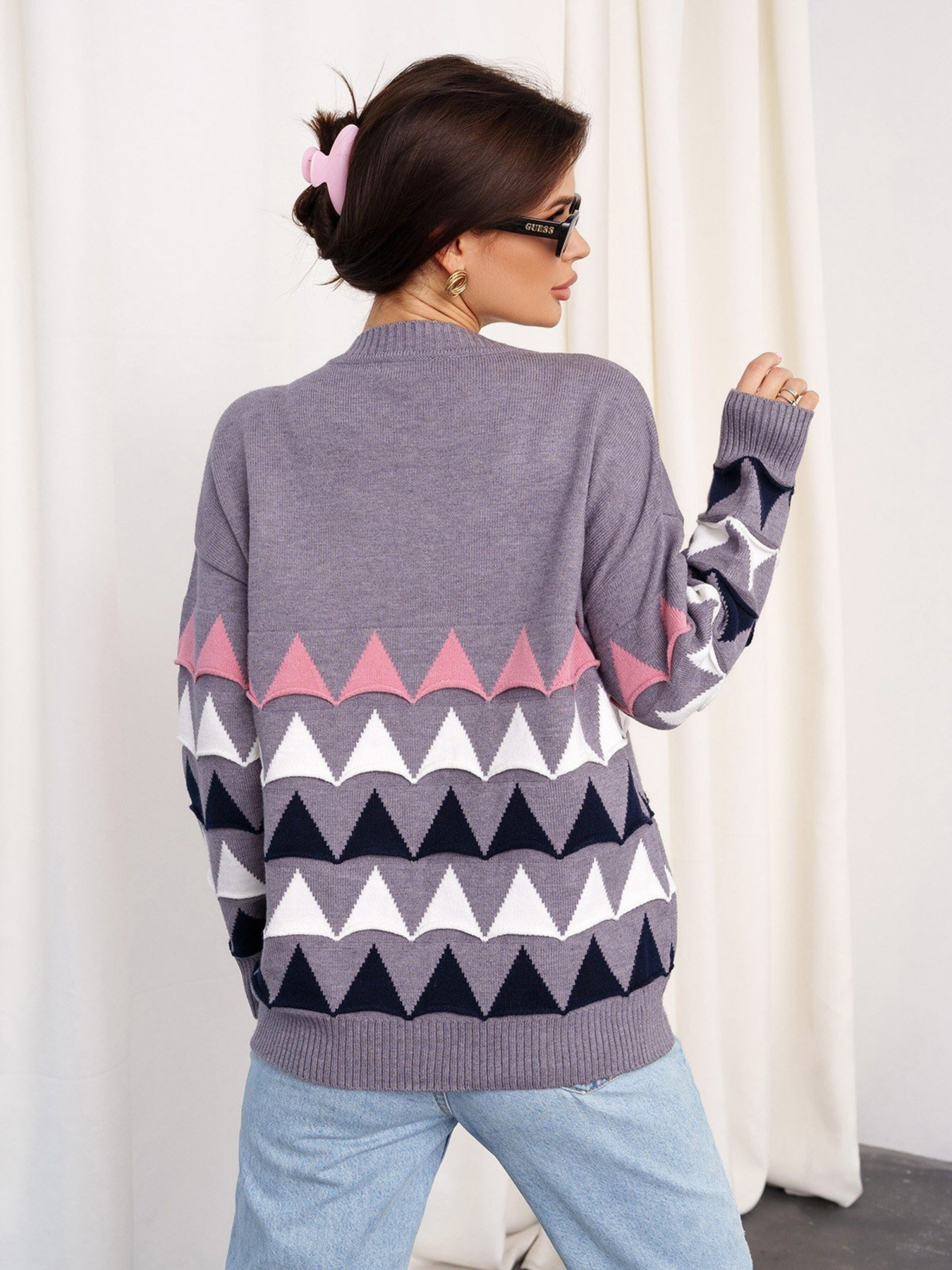 Джемпер ISSA Plus модель WN20-328_grey Фото