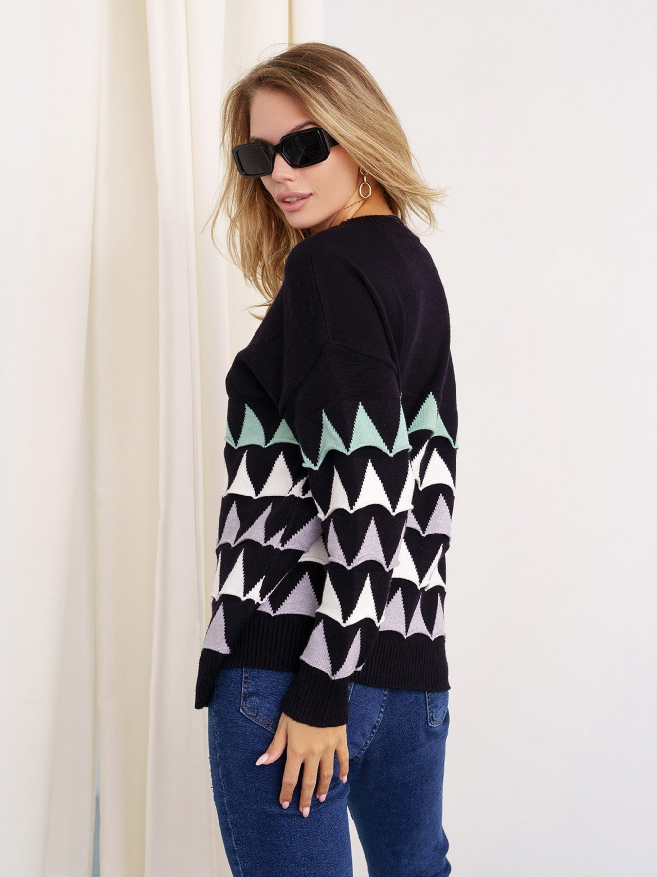 Джемпер ISSA Plus модель WN20-328_black Фото