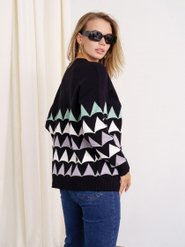 Джемпер ISSA Plus модель WN20-328_black Фото