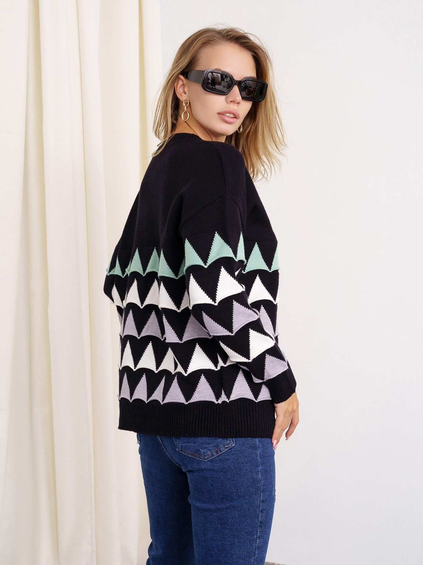 Джемпер ISSA Plus модель WN20-328_black Джемпер ISSA Plus модель WN20-328_black Фото