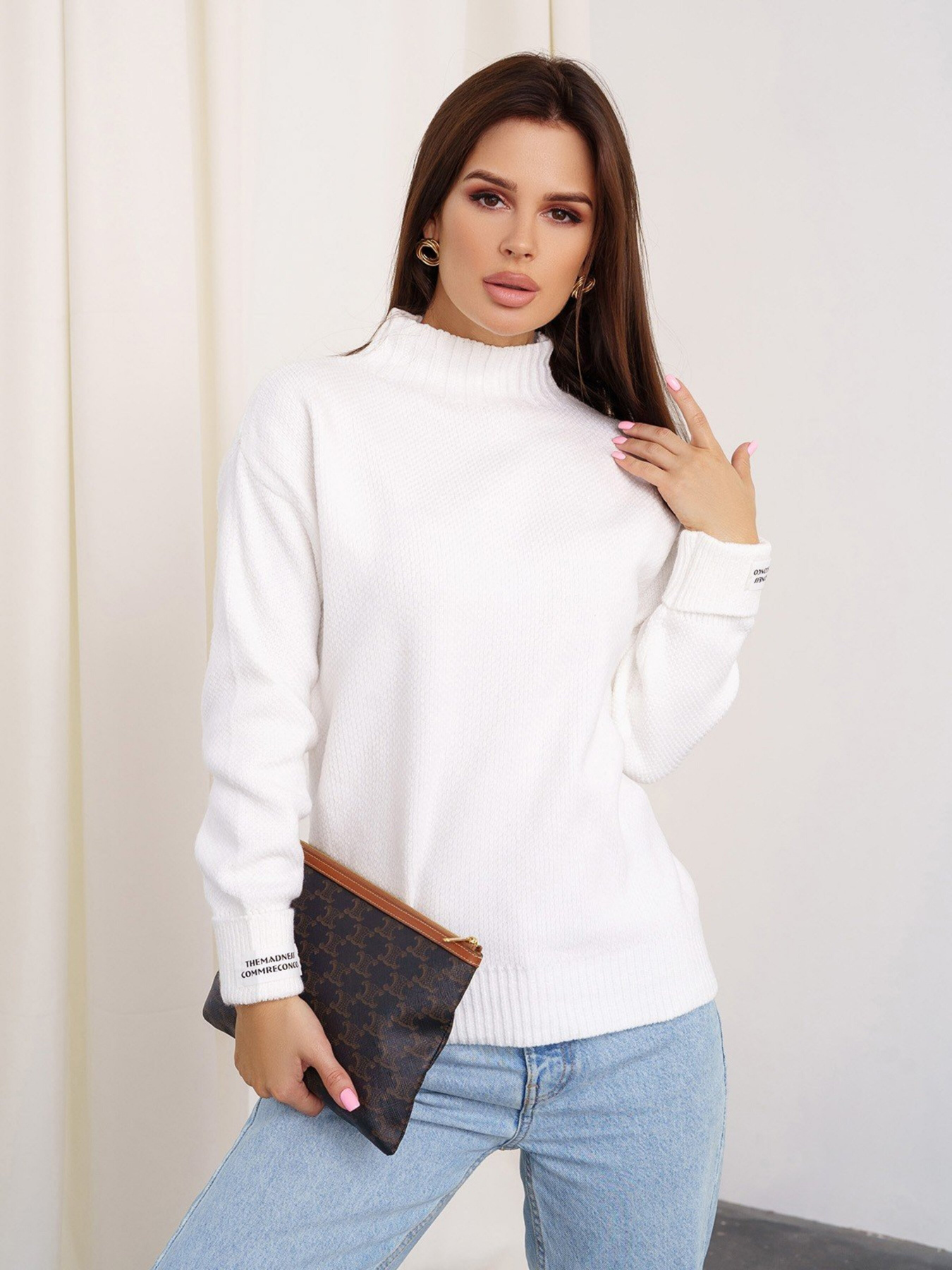 Свитер ISSA Plus модель WN20-330_white Фото