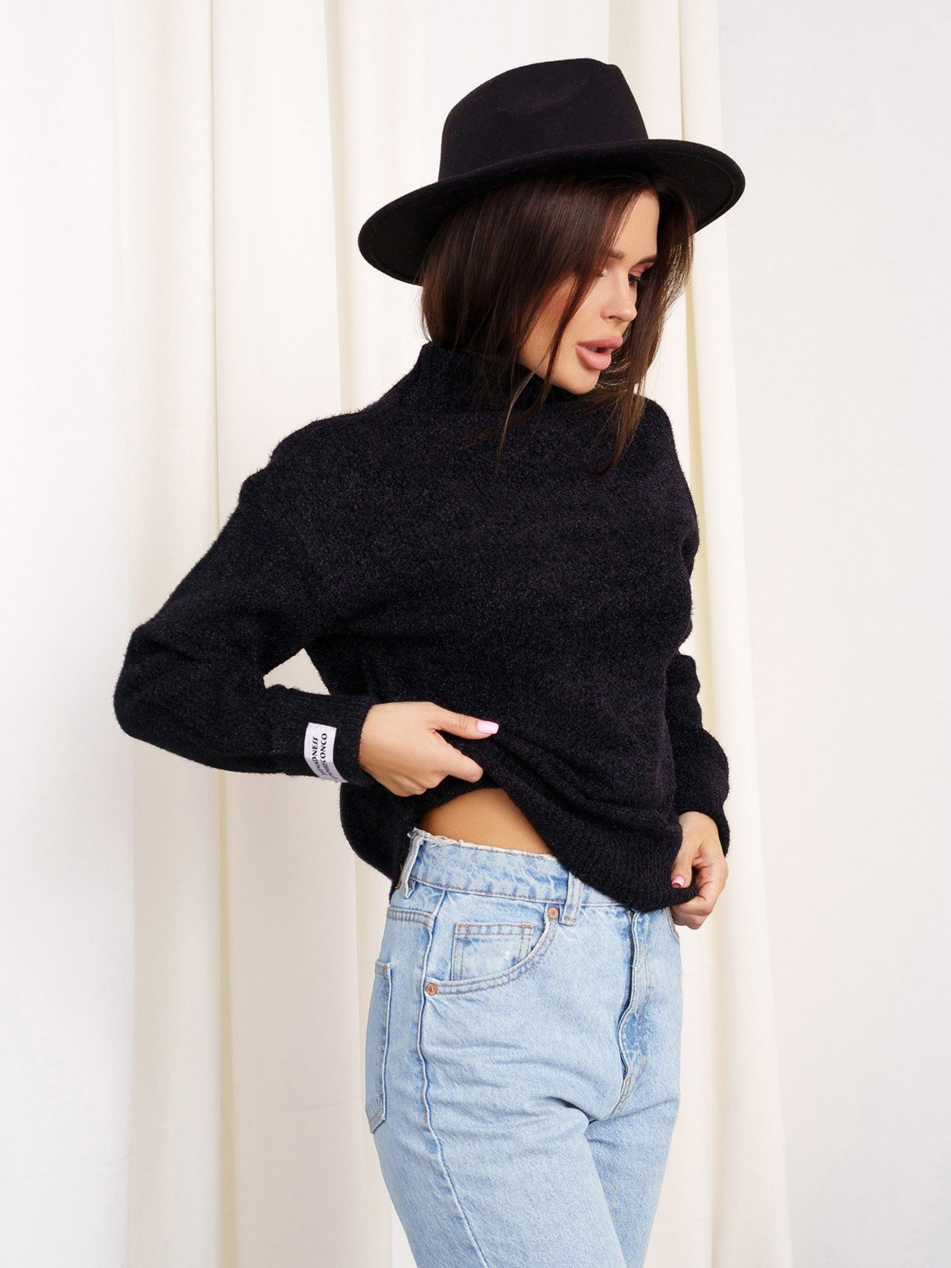 Свитер ISSA Plus модель WN20-330_black Фото