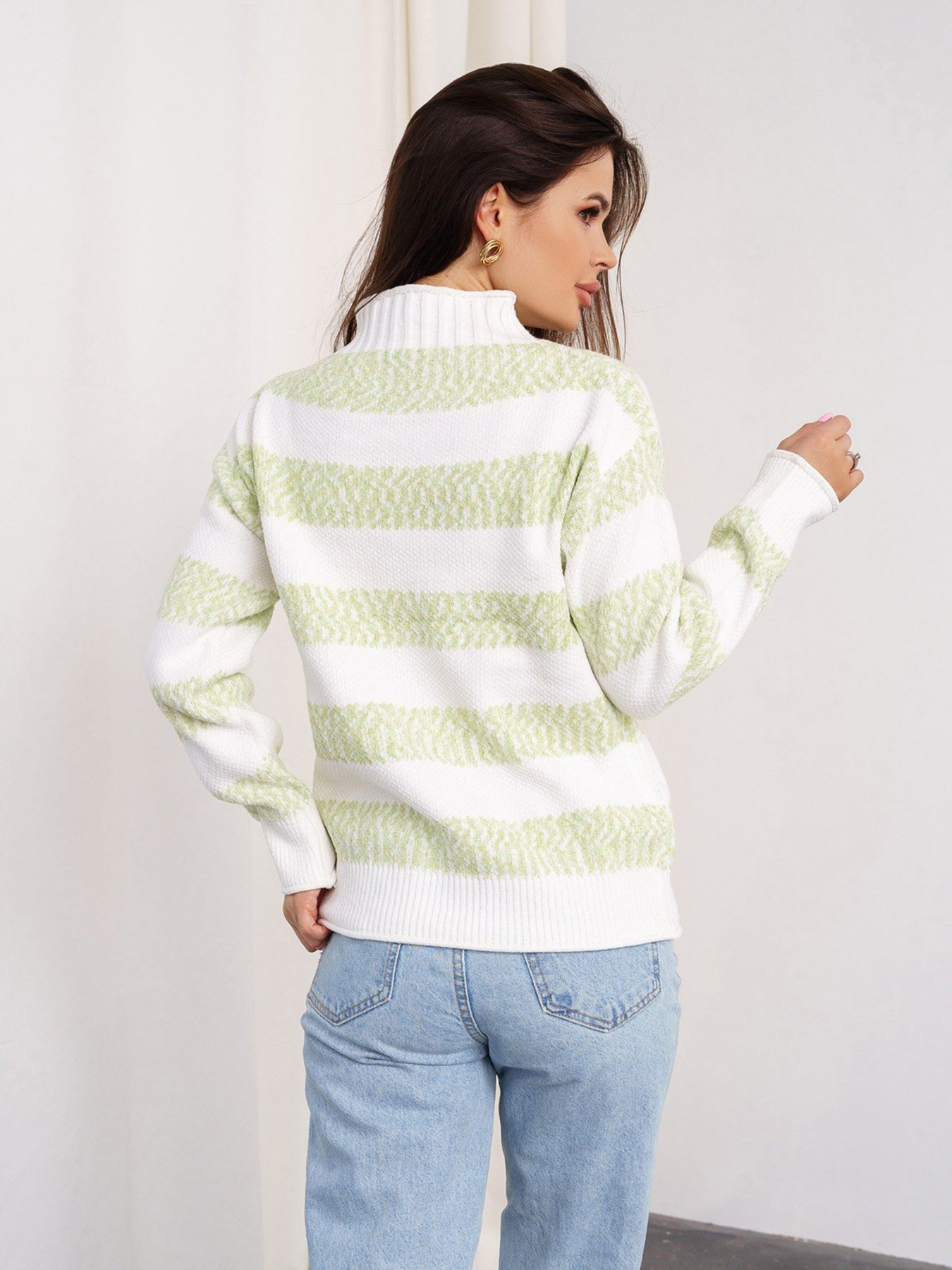 Свитер ISSA Plus модель WN20-331_whitemint Фото