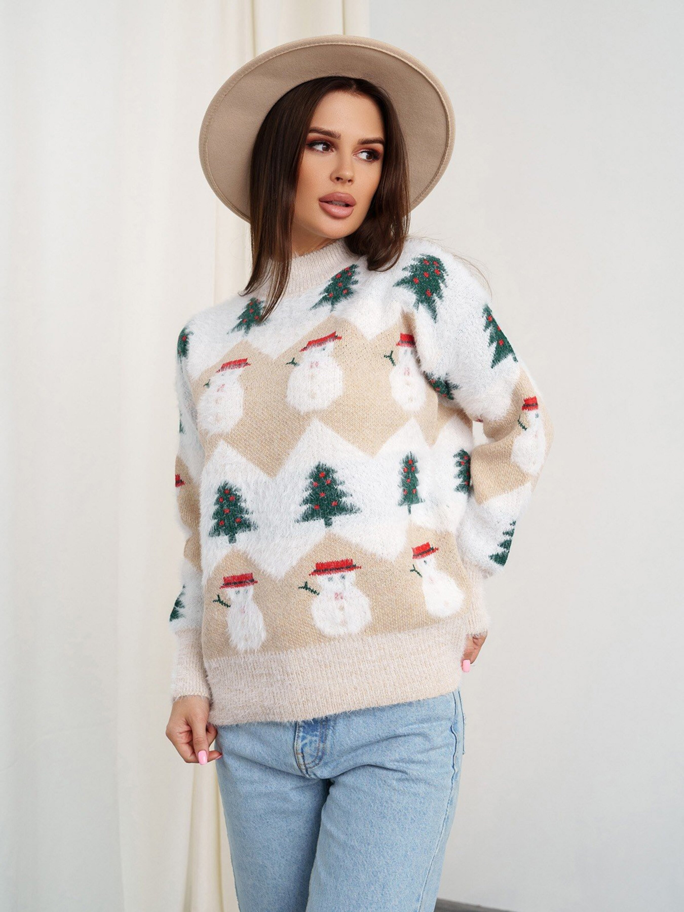 Свитер ISSA Plus модель WN20-332_beige Фото