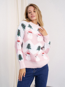 Свитер ISSA Plus модель WN20-332_pink Фото