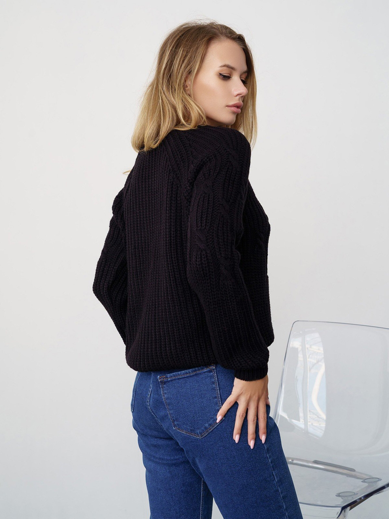 Джемпер ISSA Plus модель WN20-336_black Фото