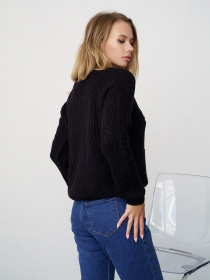 Джемпер ISSA Plus модель WN20-336_black Фото