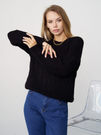 Джемпер ISSA Plus модель WN20-336_black Джемпер ISSA Plus модель WN20-336_black Фото