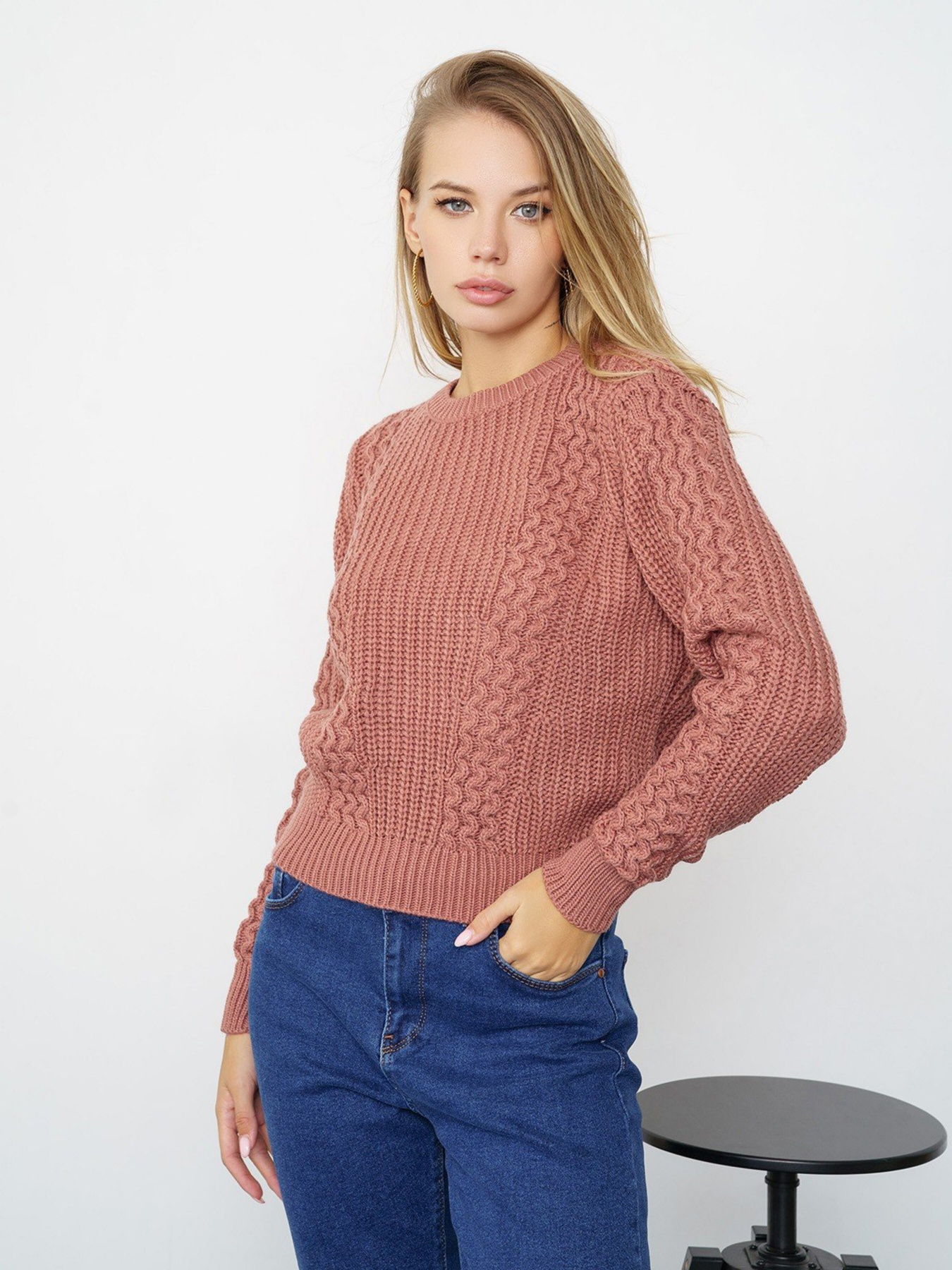 Джемпер ISSA Plus модель WN20-337_darkpink Джемпер ISSA Plus модель WN20-337_darkpink Фото