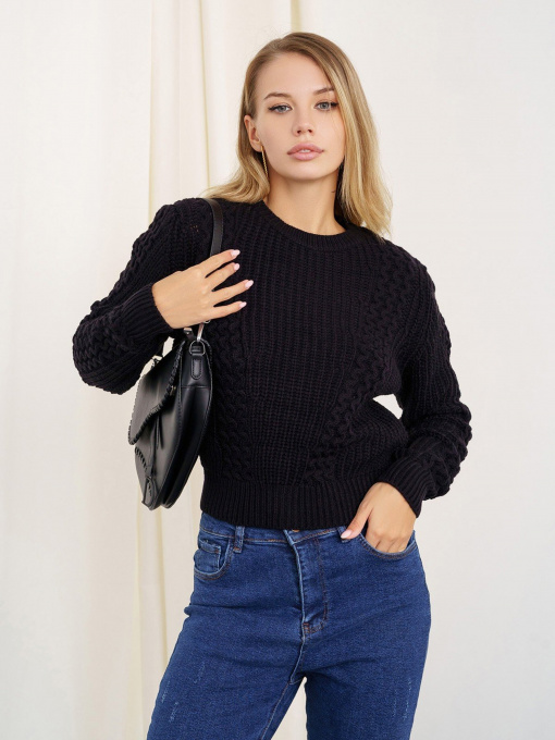 Джемпер ISSA Plus модель WN20-337_black Фото