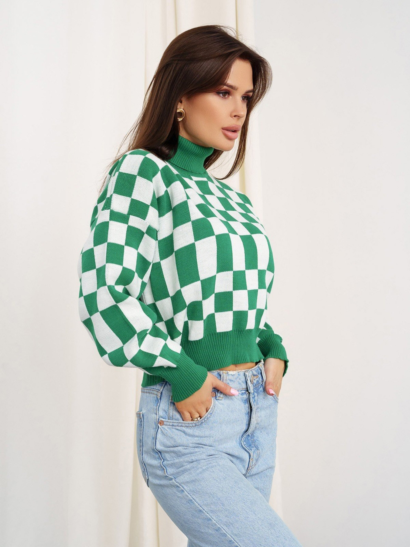 Свитер ISSA Plus модель WN20-338_green Фото