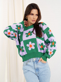 Джемпер ISSA Plus модель WN20-339_green Фото