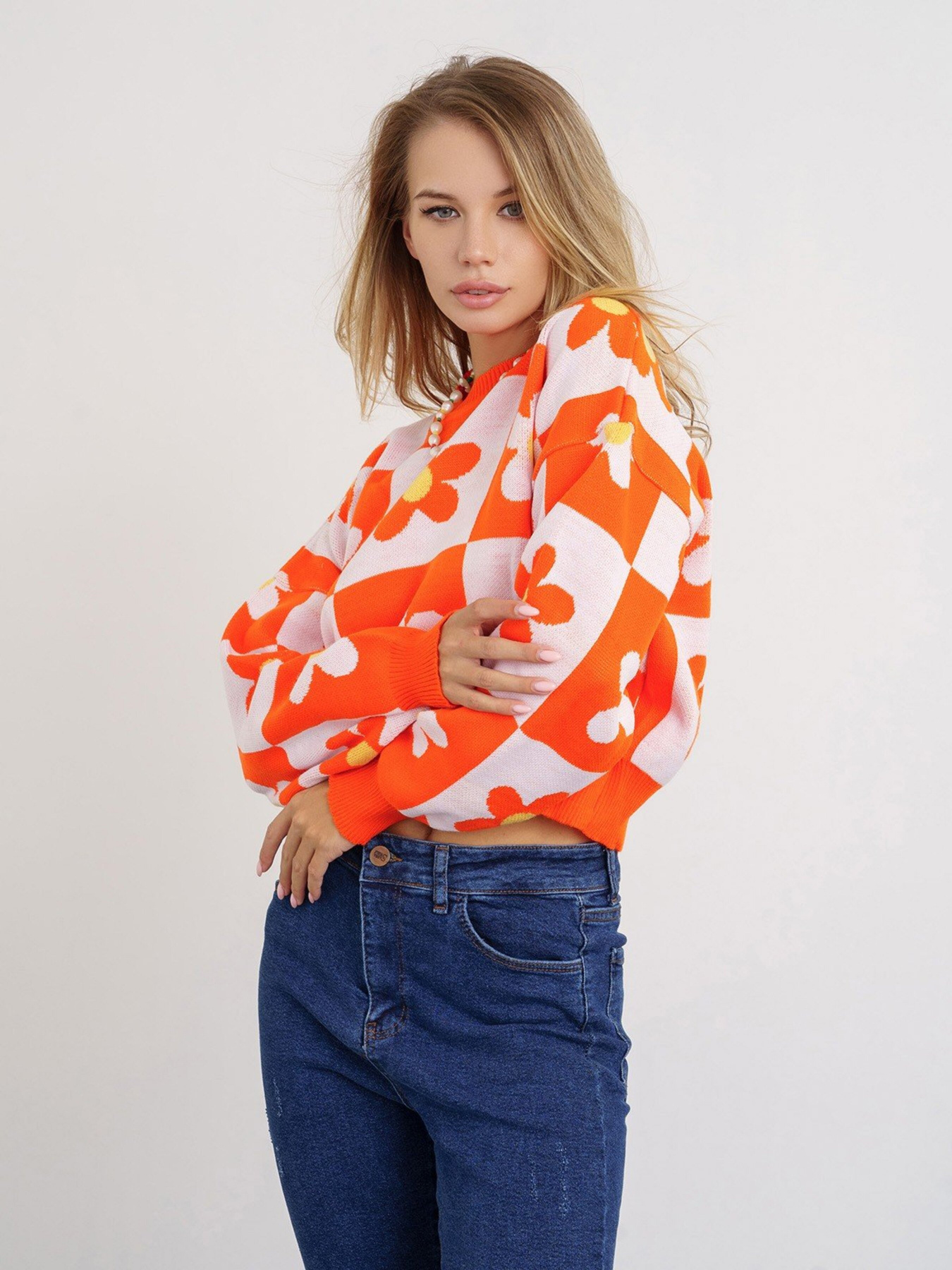 Джемпер ISSA Plus модель WN20-339_orange Фото