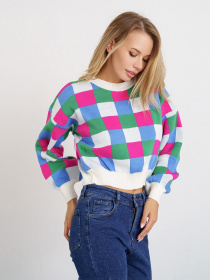 Джемпер ISSA Plus модель WN20-341_greenraspberry Фото