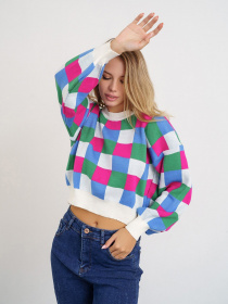 Джемпер ISSA Plus модель WN20-341_greenraspberry Фото