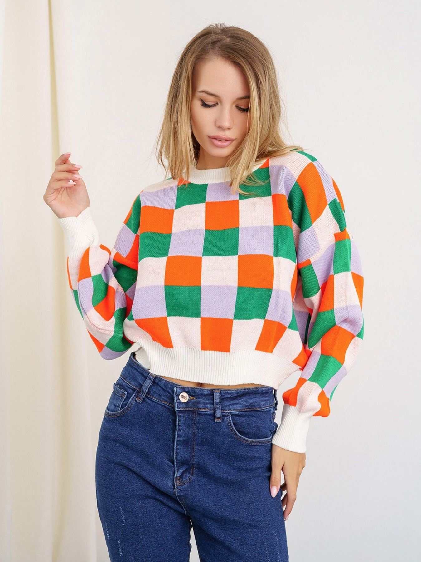 Джемпер ISSA Plus модель WN20-341_greenmilky Джемпер ISSA Plus модель WN20-341_greenmilky Фото