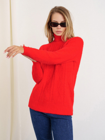 Свитер ISSA Plus модель WN20-344_red — фото - INTERTOP