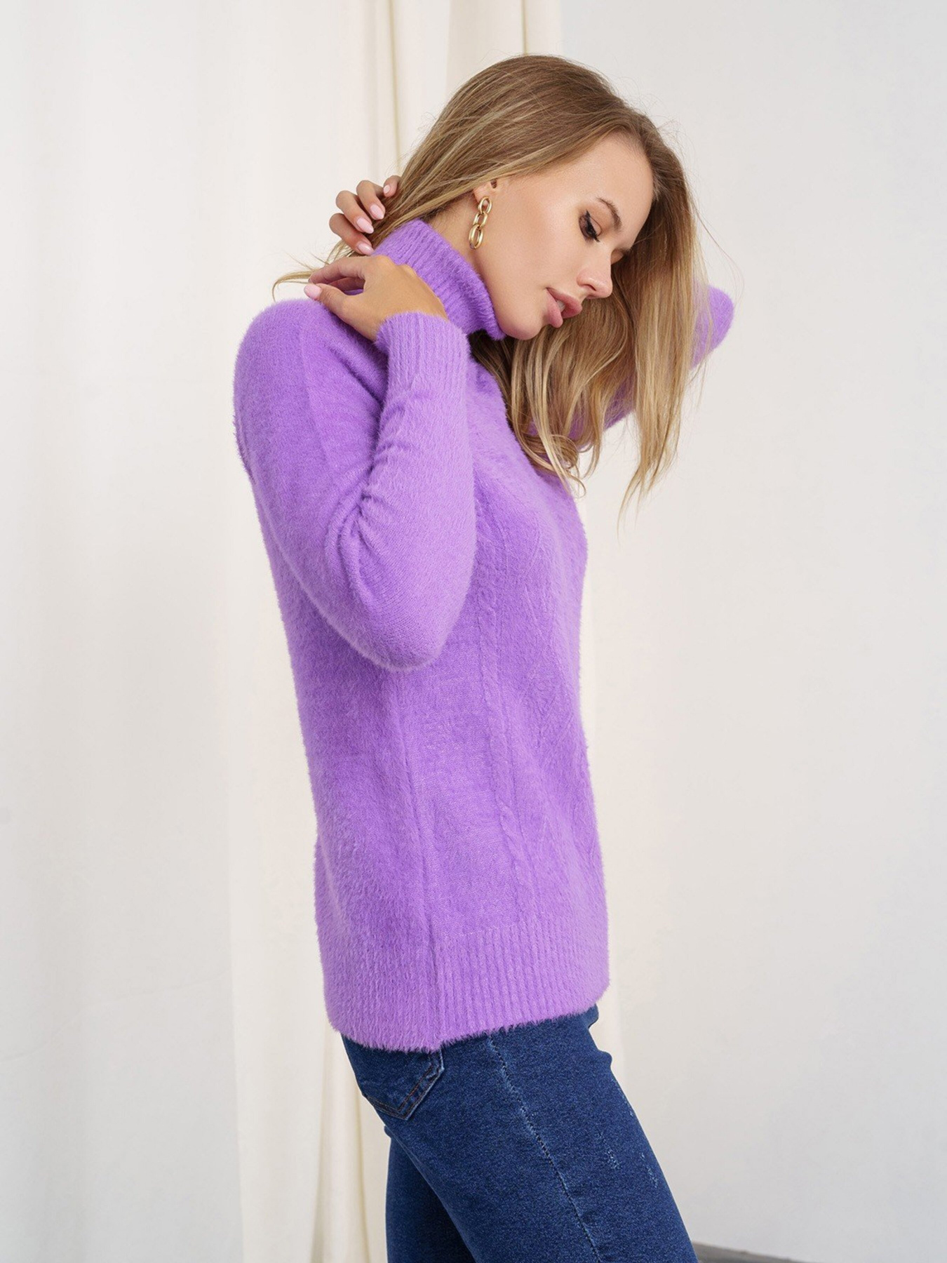 Свитер ISSA Plus модель WN20-344_lilac Фото