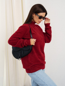 Светр ISSA Plus модель WN20-347_burgundy Светр ISSA Plus модель WN20-347_burgundy Фото