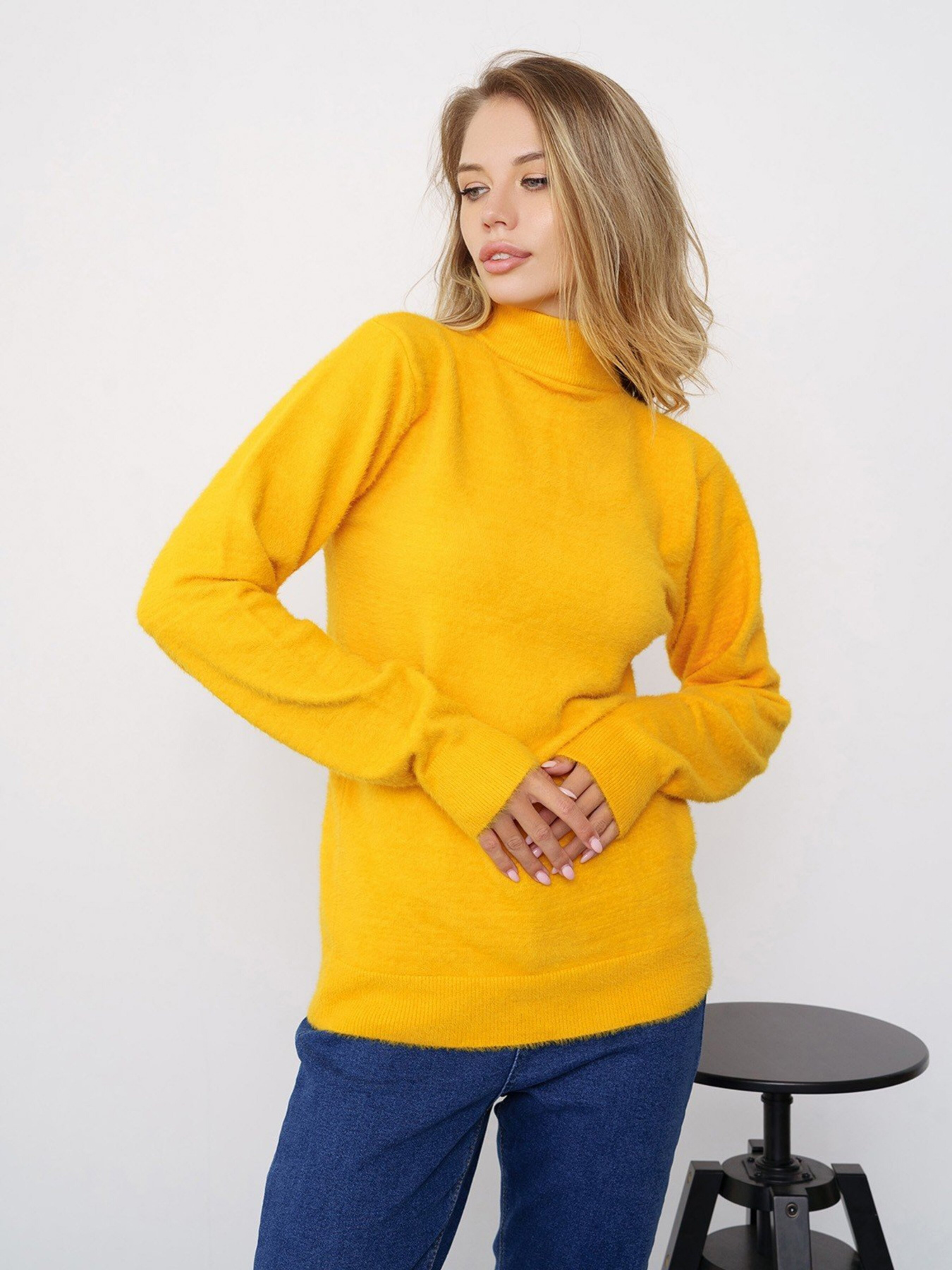Свитер ISSA Plus модель WN20-347_mustard Фото