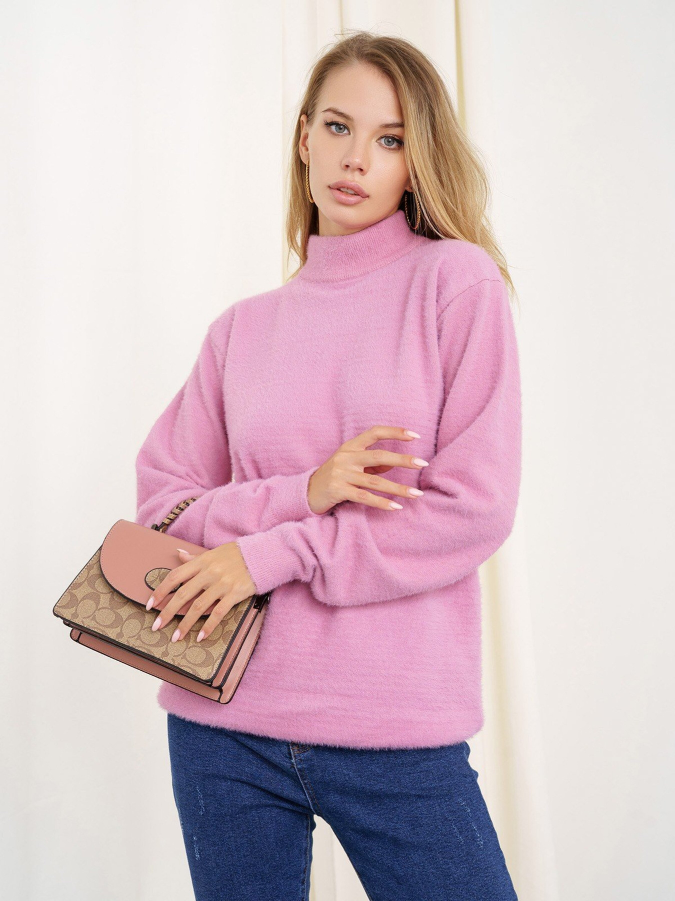 Светр ISSA Plus модель WN20-347_pink Фото