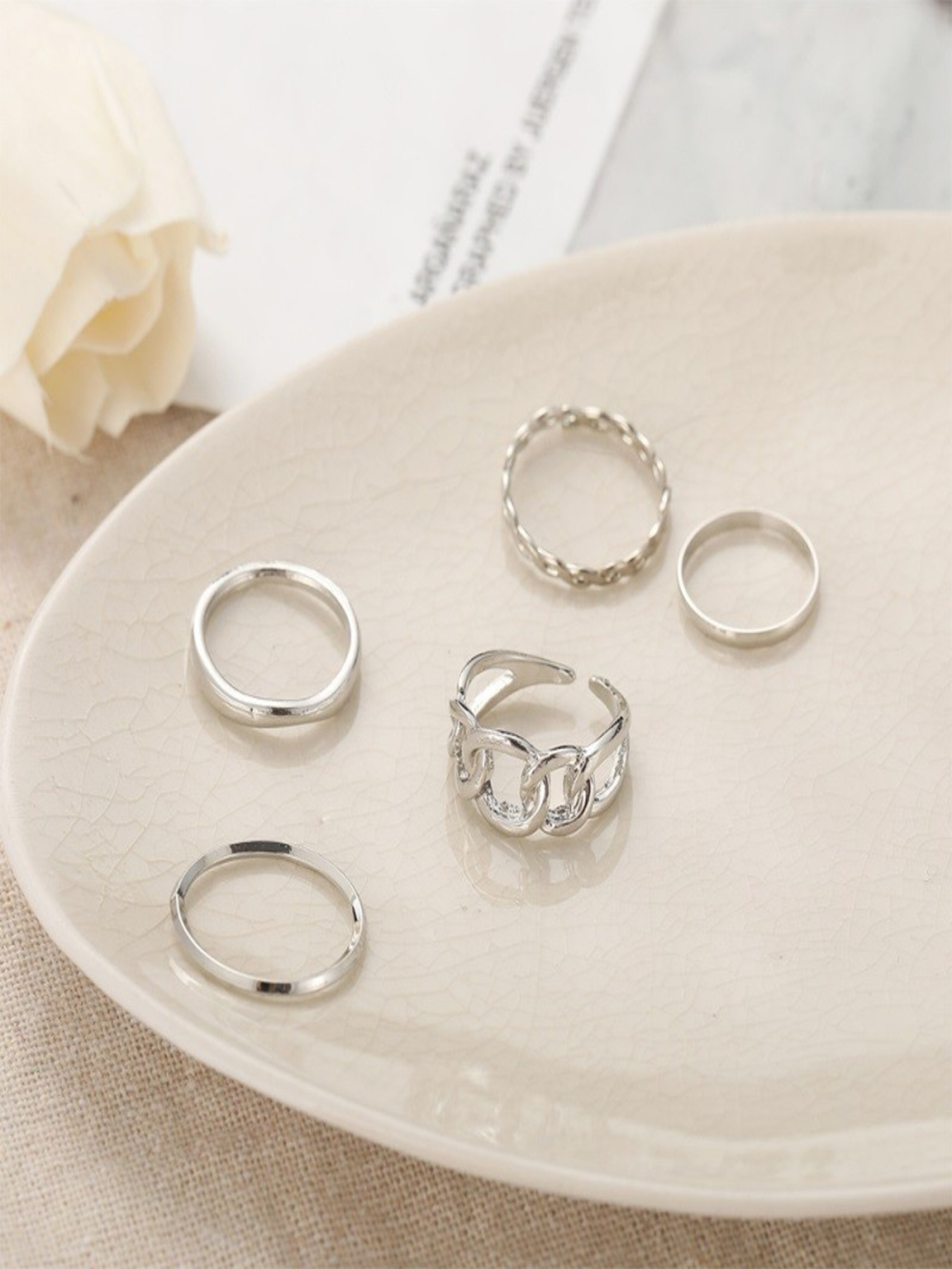 Кольца ISSA Plus модель AK-181_silver Фото