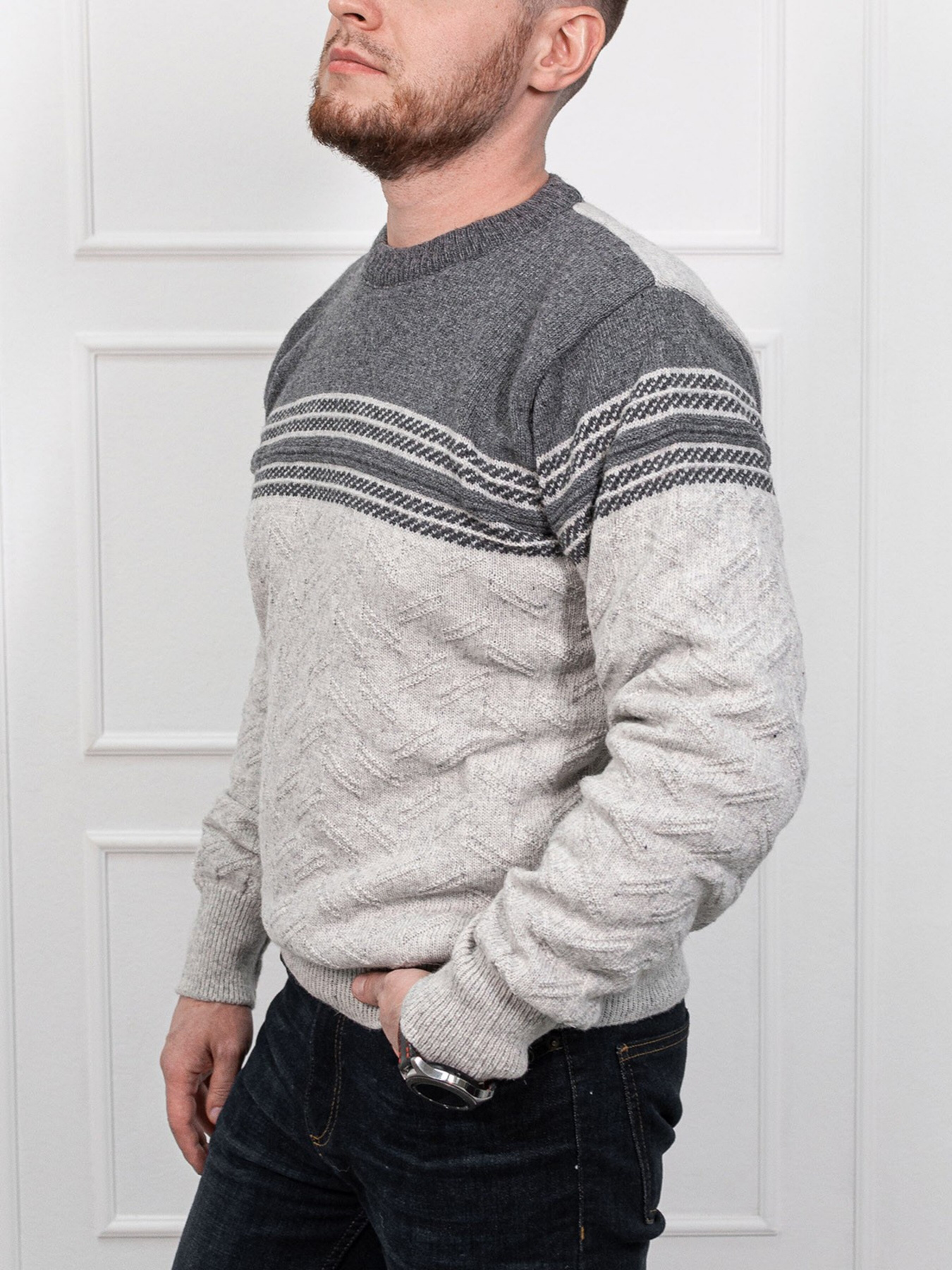 Джемпер ISSA Plus модель GN4-85_grey Фото