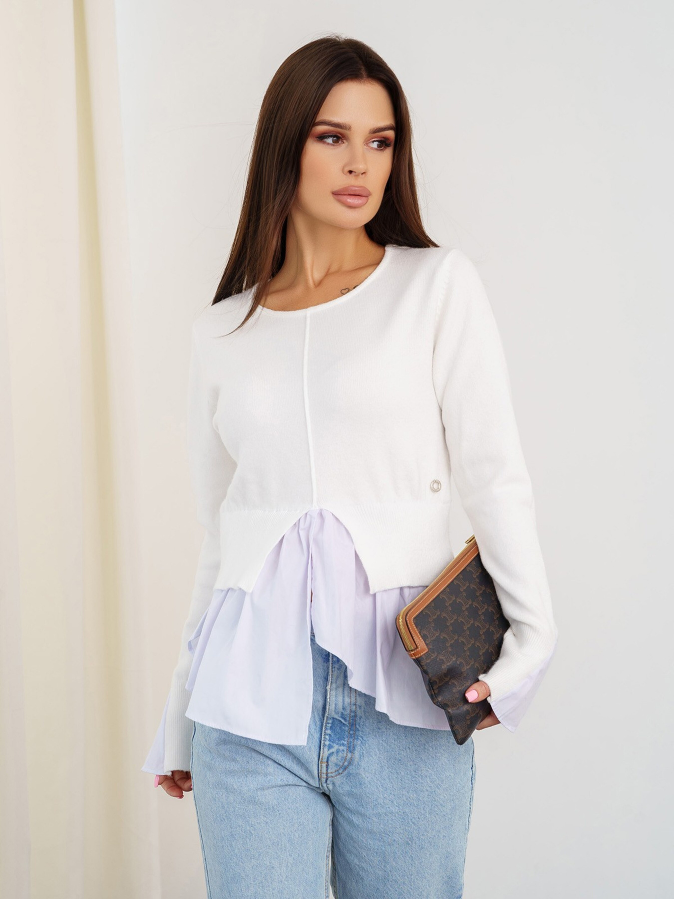 Джемпер ISSA Plus модель WN20-215_white Фото