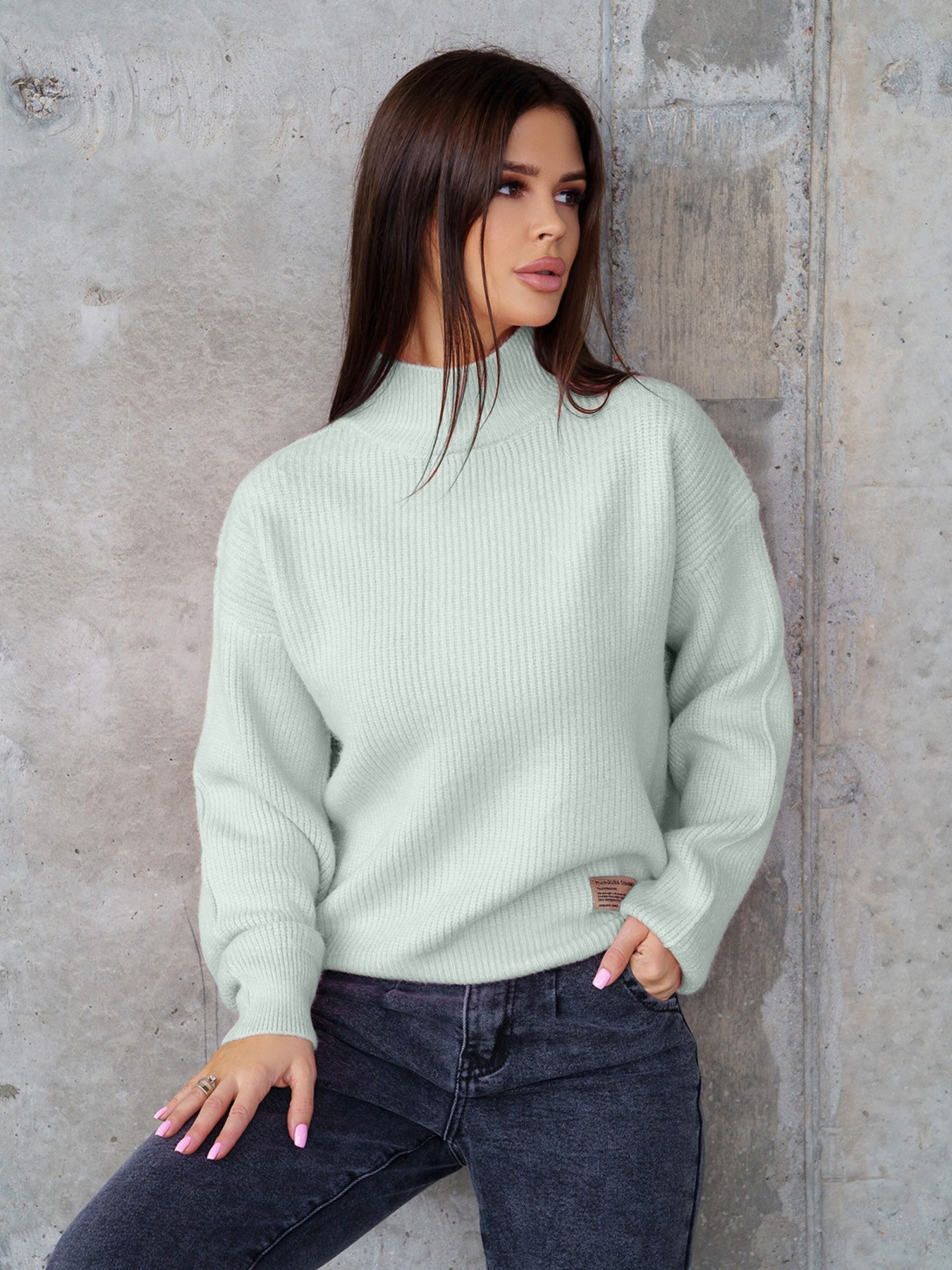 Свитер ISSA Plus модель WN20-322_mint Фото