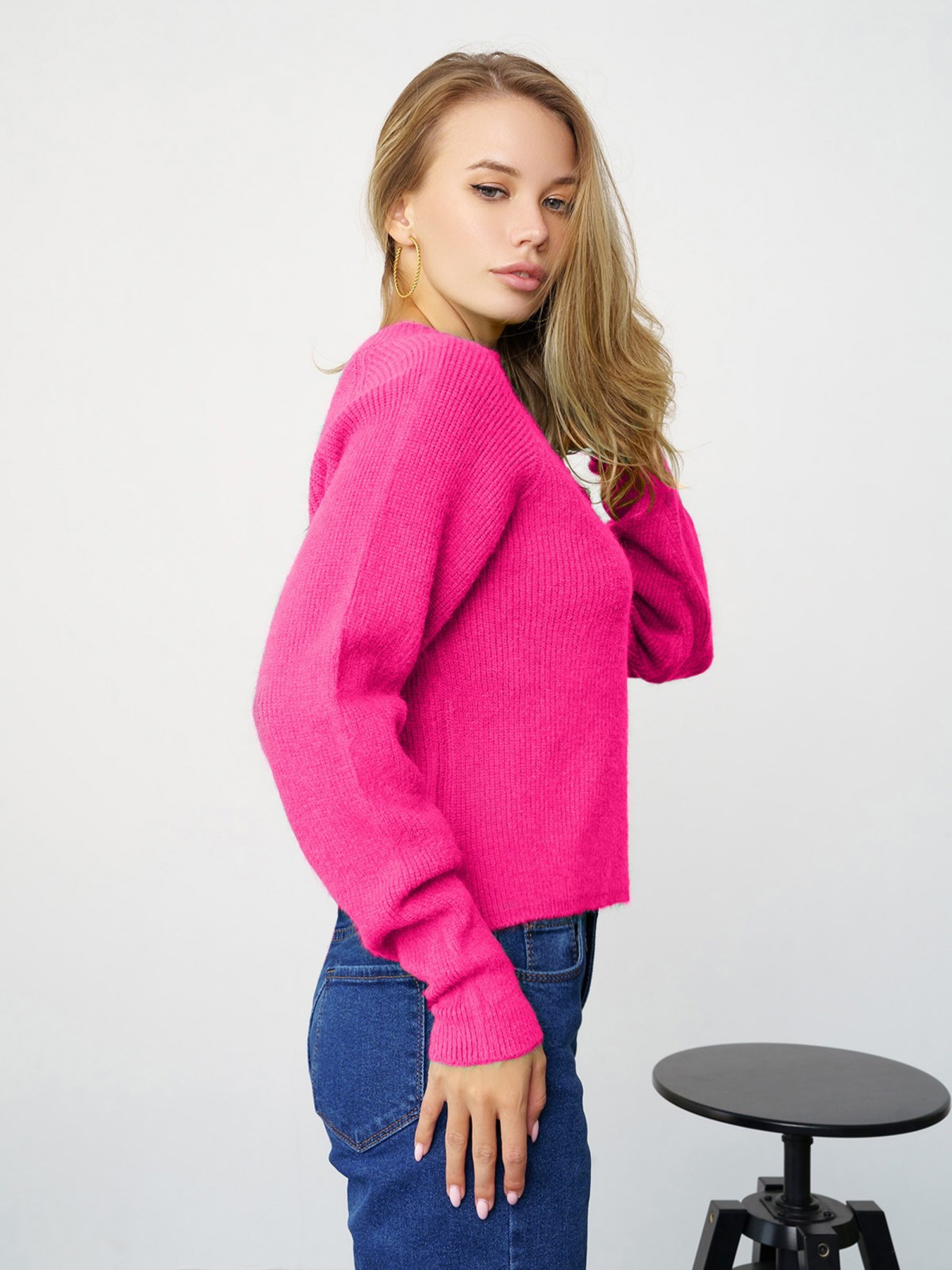 Свитер ISSA Plus модель WN20-326_raspberry Фото