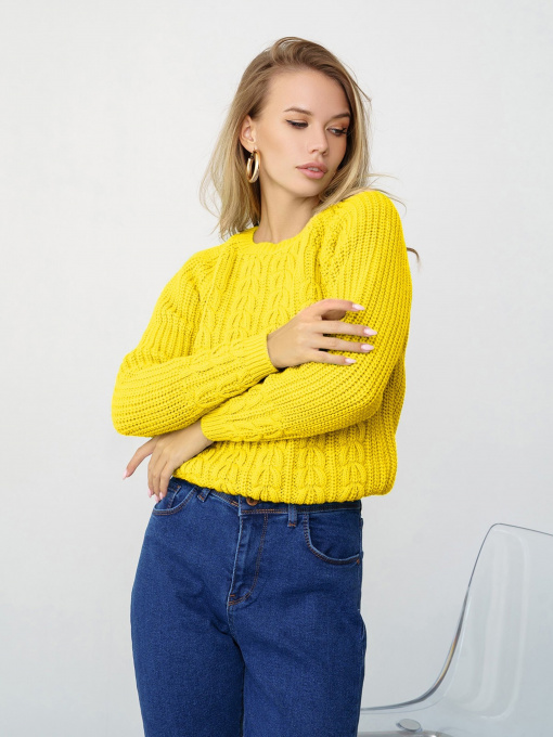 Свитер ISSA Plus модель WN20-334_yellow Фото