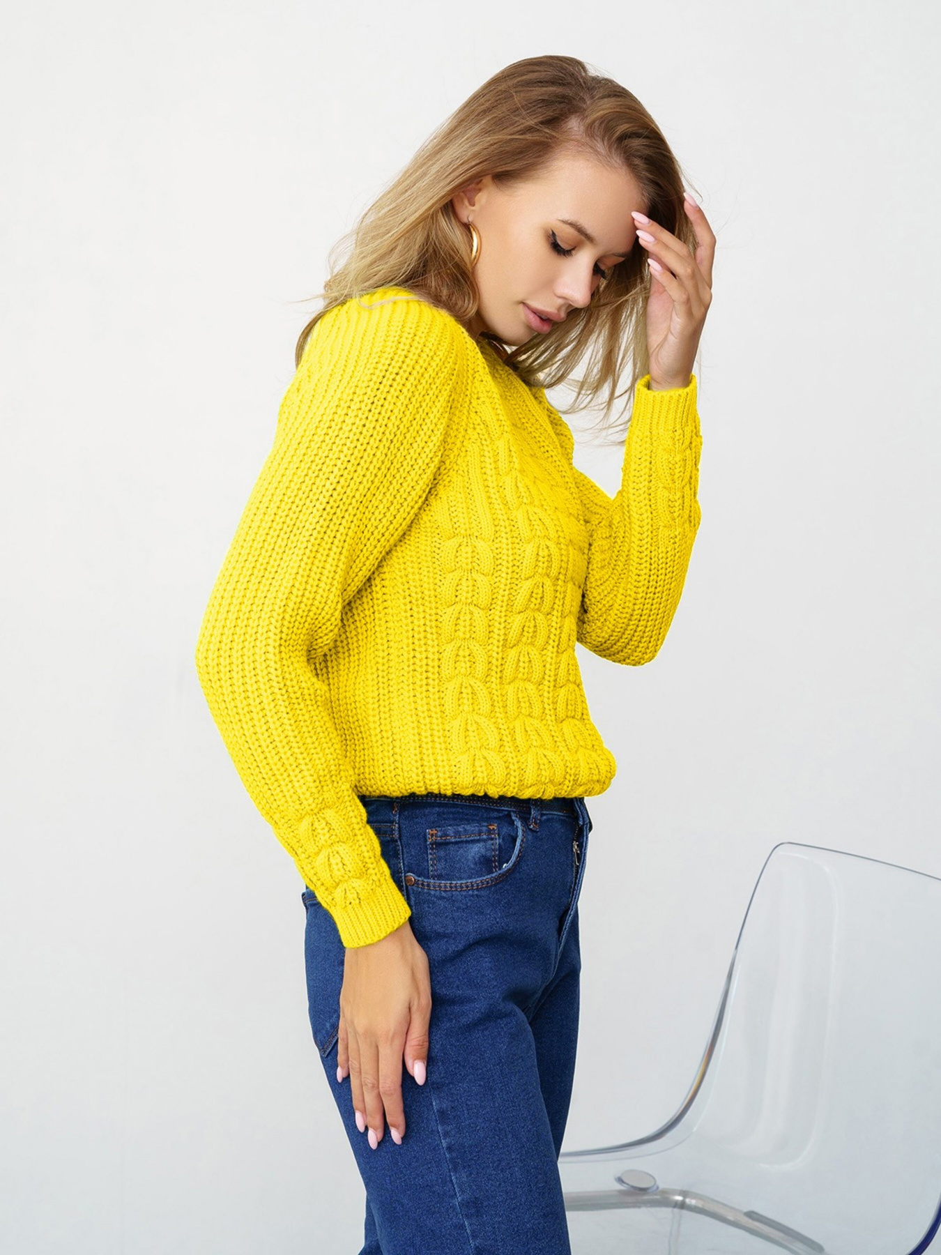 Свитер ISSA Plus модель WN20-334_yellow Фото