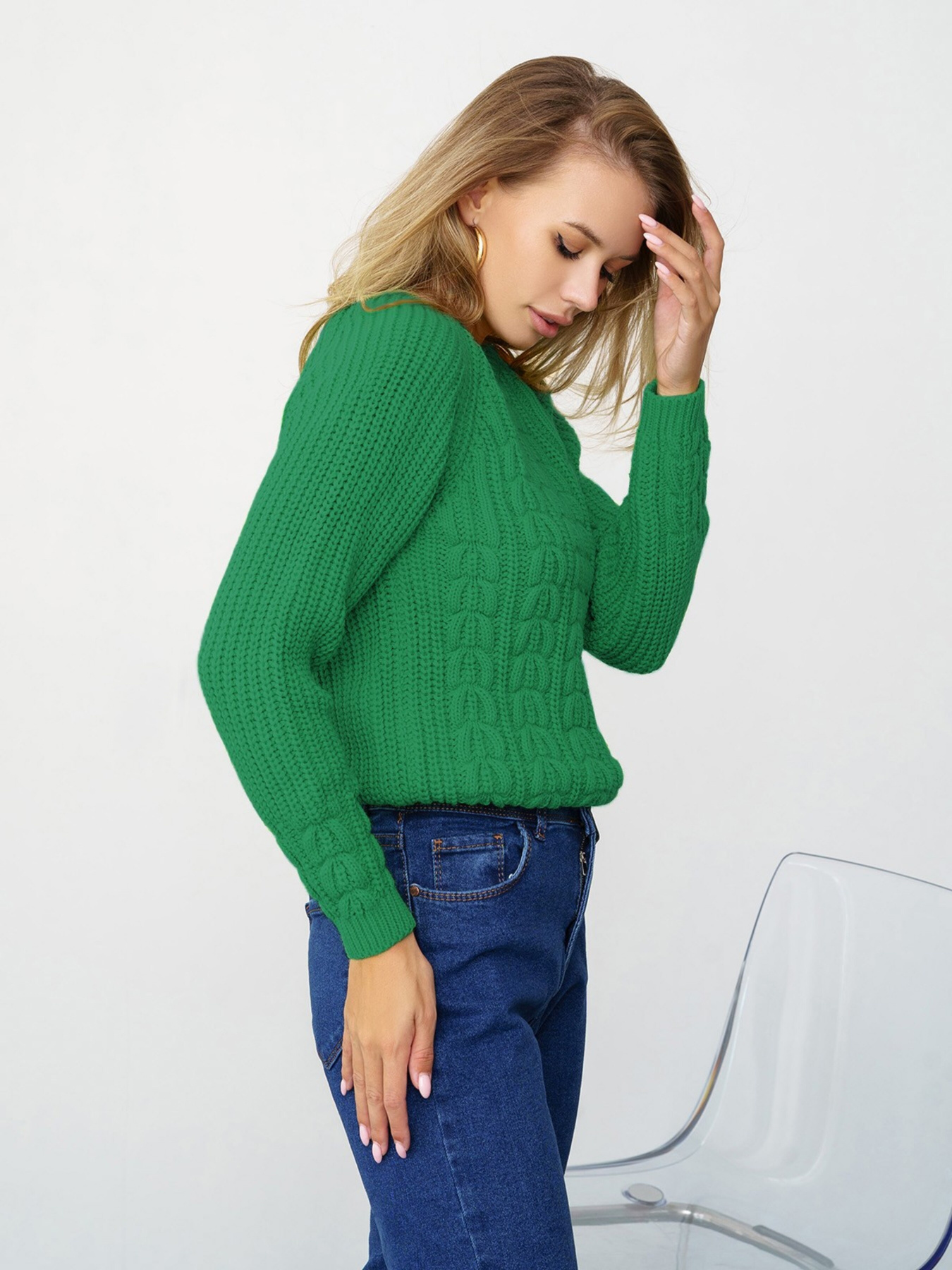 Свитер ISSA Plus модель WN20-334_green Свитер ISSA Plus модель WN20-334_green Фото