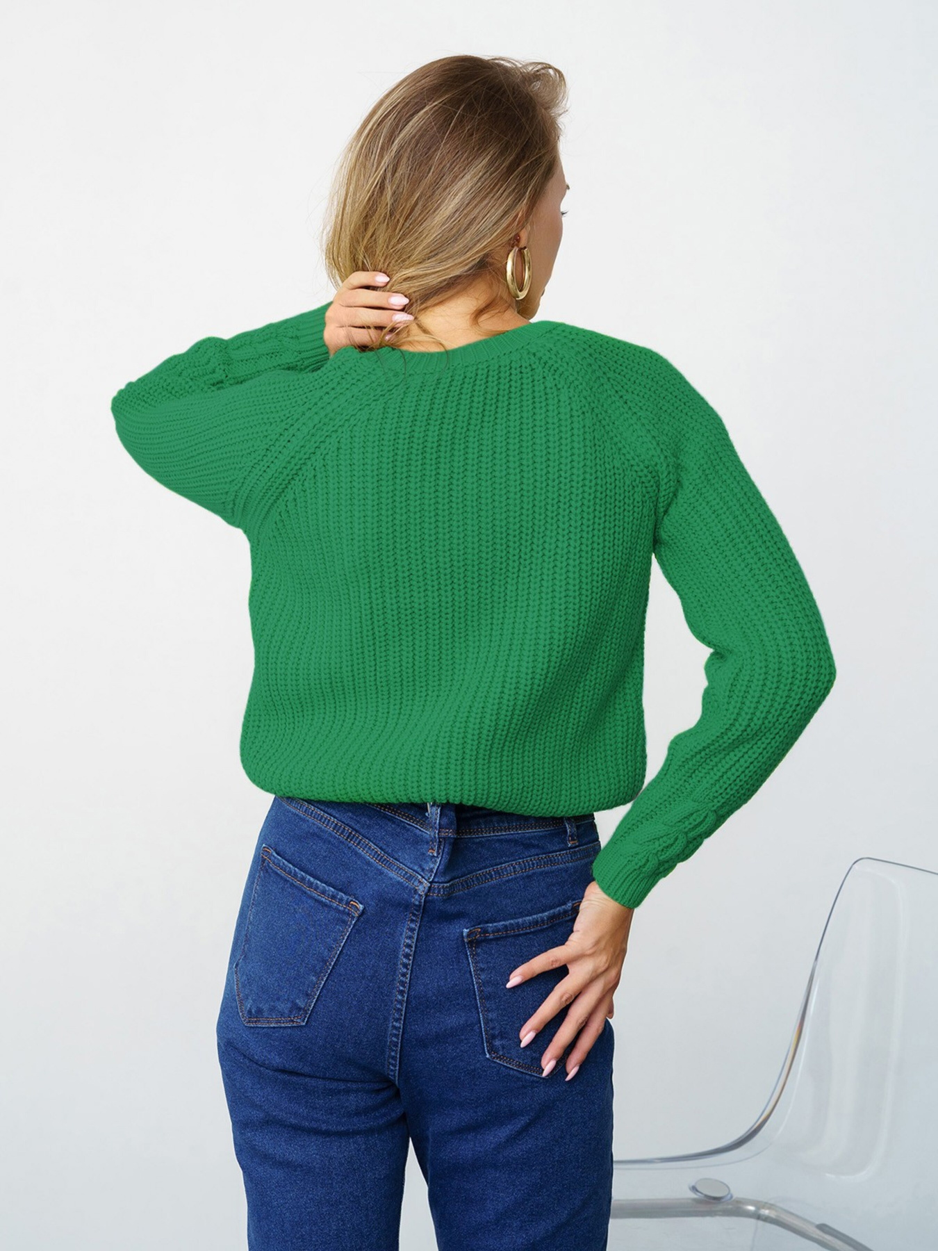 Свитер ISSA Plus модель WN20-334_green Свитер ISSA Plus модель WN20-334_green Фото