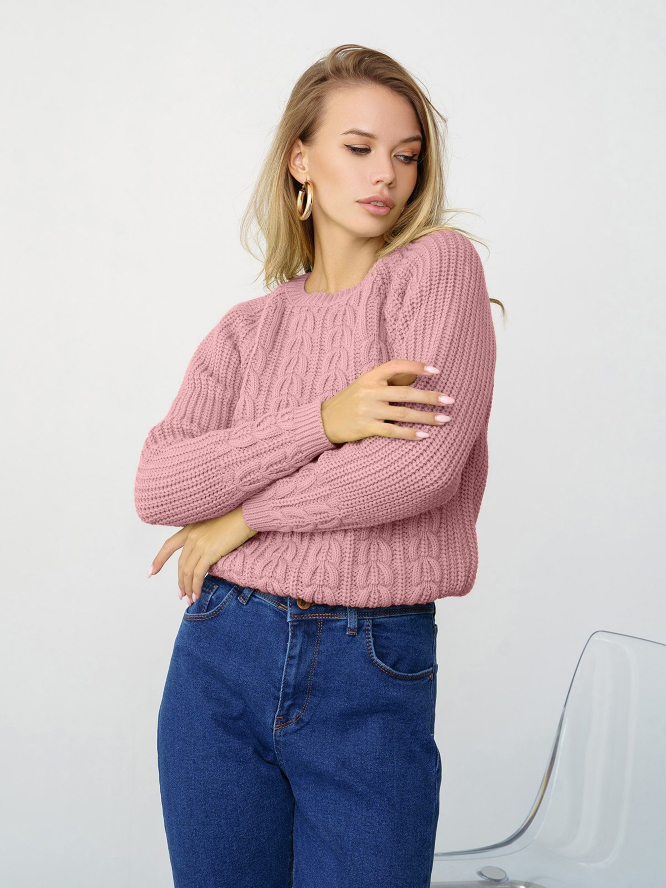 Светр ISSA Plus модель WN20-334_darkpink Фото