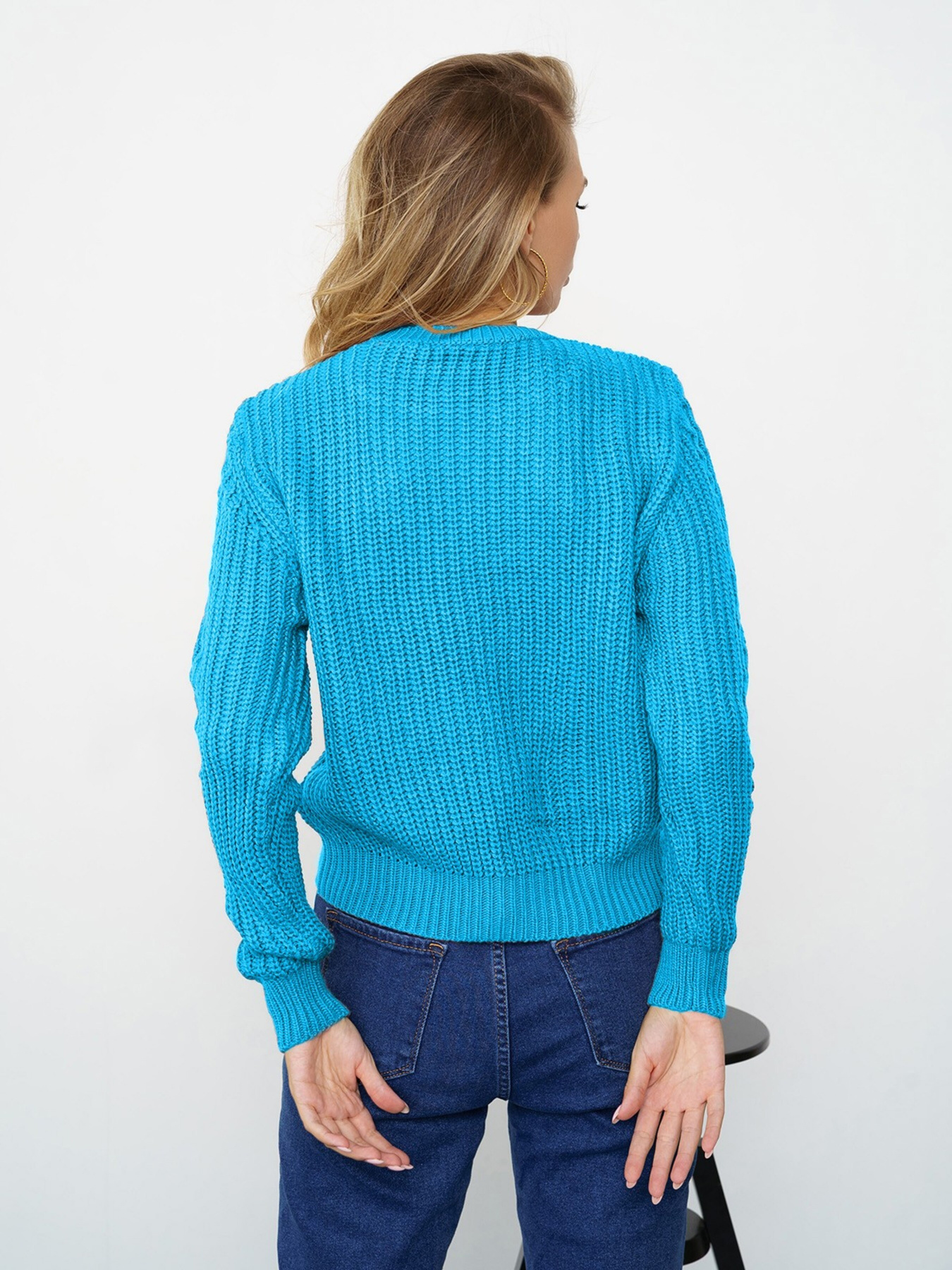 Джемпер ISSA Plus модель WN20-337_blue Фото