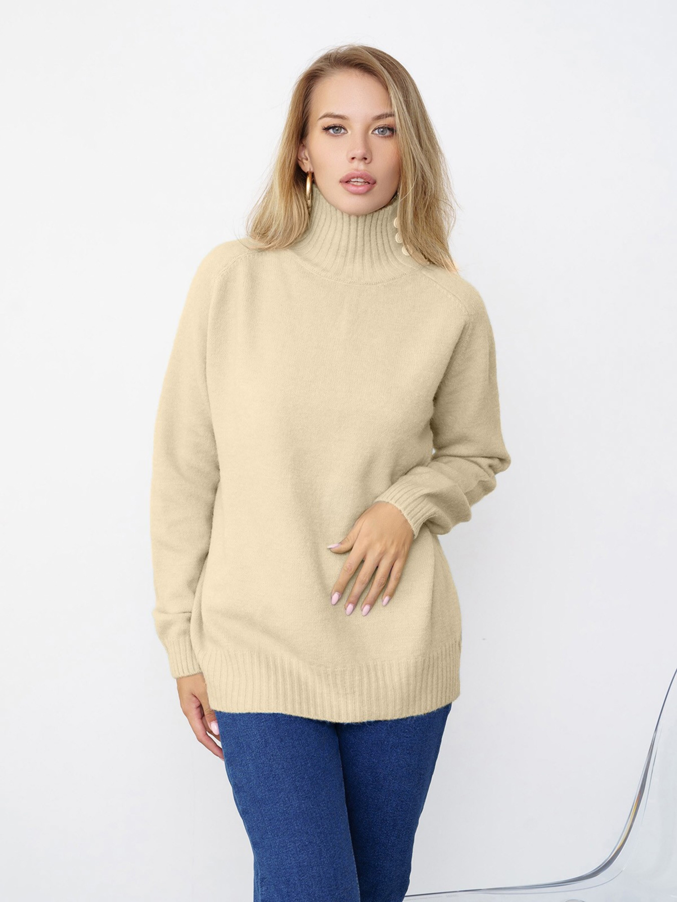 Свитер ISSA Plus модель WN20-345_beige Свитер ISSA Plus модель WN20-345_beige Фото