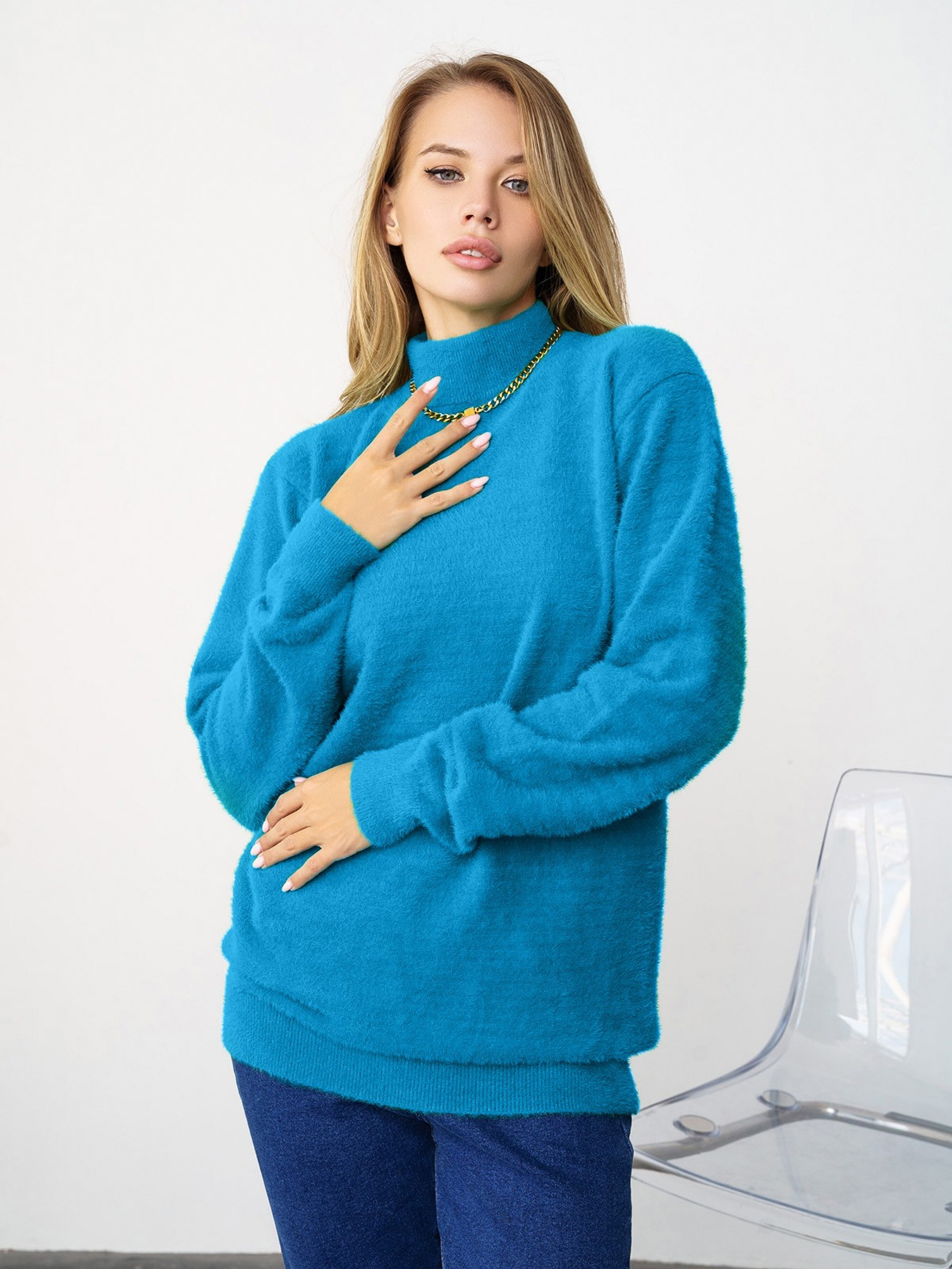 Водолазка ISSA Plus модель WN20-347_blue Фото